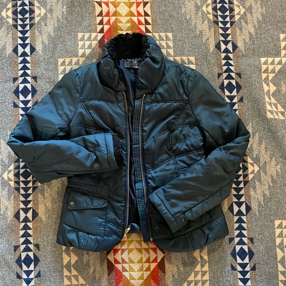 Free People - fitted puffer jacket / navy / size 6